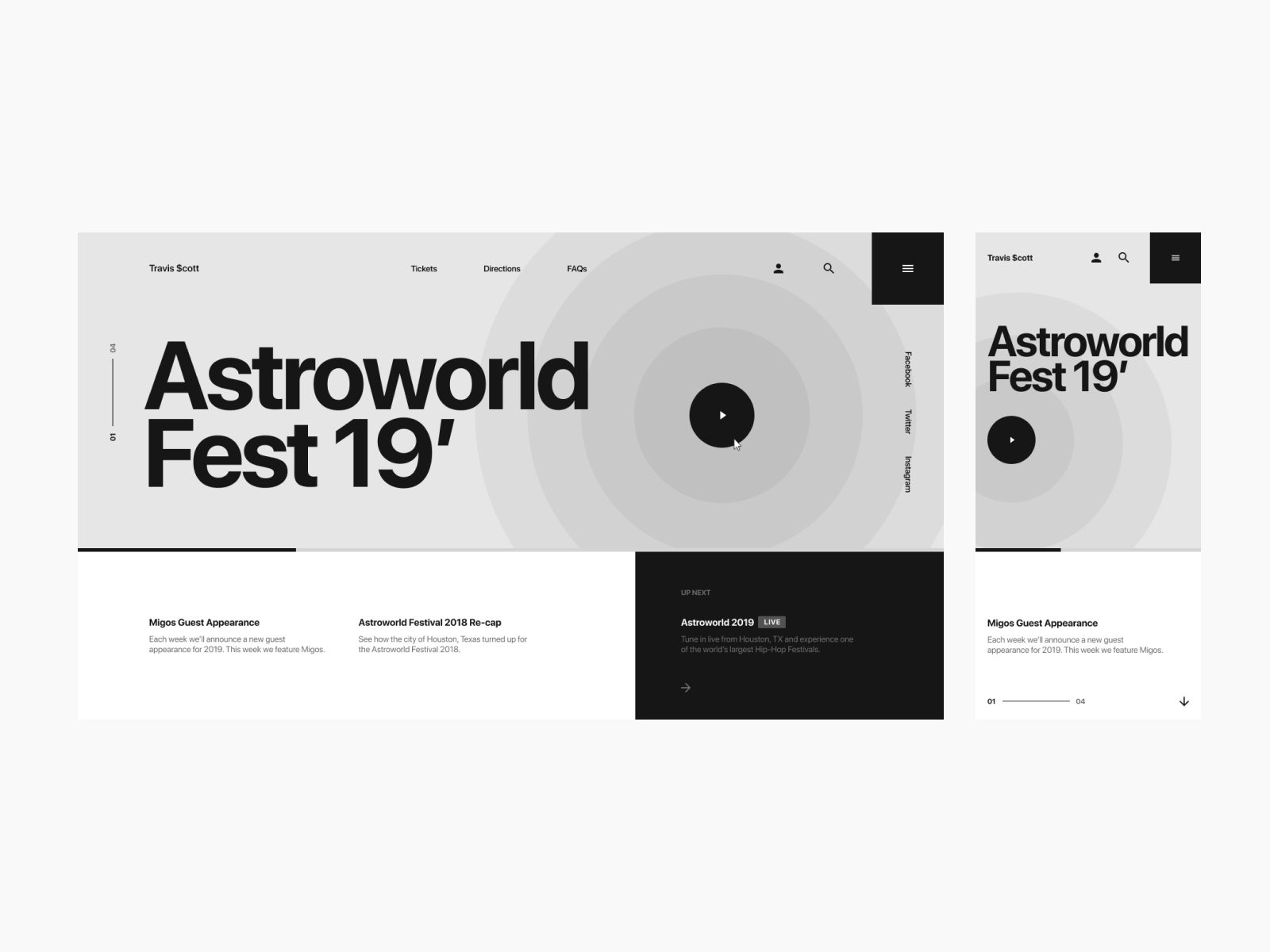 Astroworld Fest Wireframe Exploration Pt. 1 by Landon Cooper on Dribbble