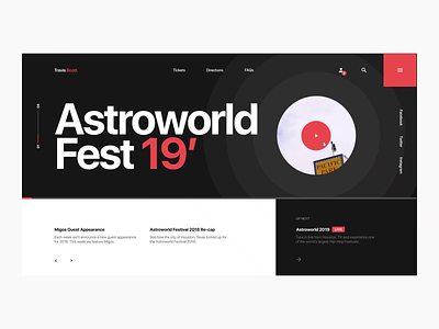 Astroworld Fest Website Pt. 3 button design digital grid hip hop hover state identity interaction interactive layout tour travis scott typography ui ux web website