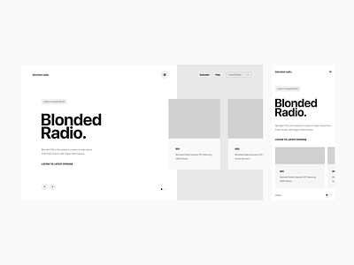 Blonded Radio Wireframe Exploration Pt. 1 blonded design digital frank ocean grid icon interaction layout mobile music prototype responsive typography ui ui cards ux website