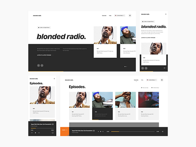 Blonded Radio Design Exploration Pt. 2 apple beats blond design digital frank ocean grid layout mark mobile radio responsive typography ui ux web website