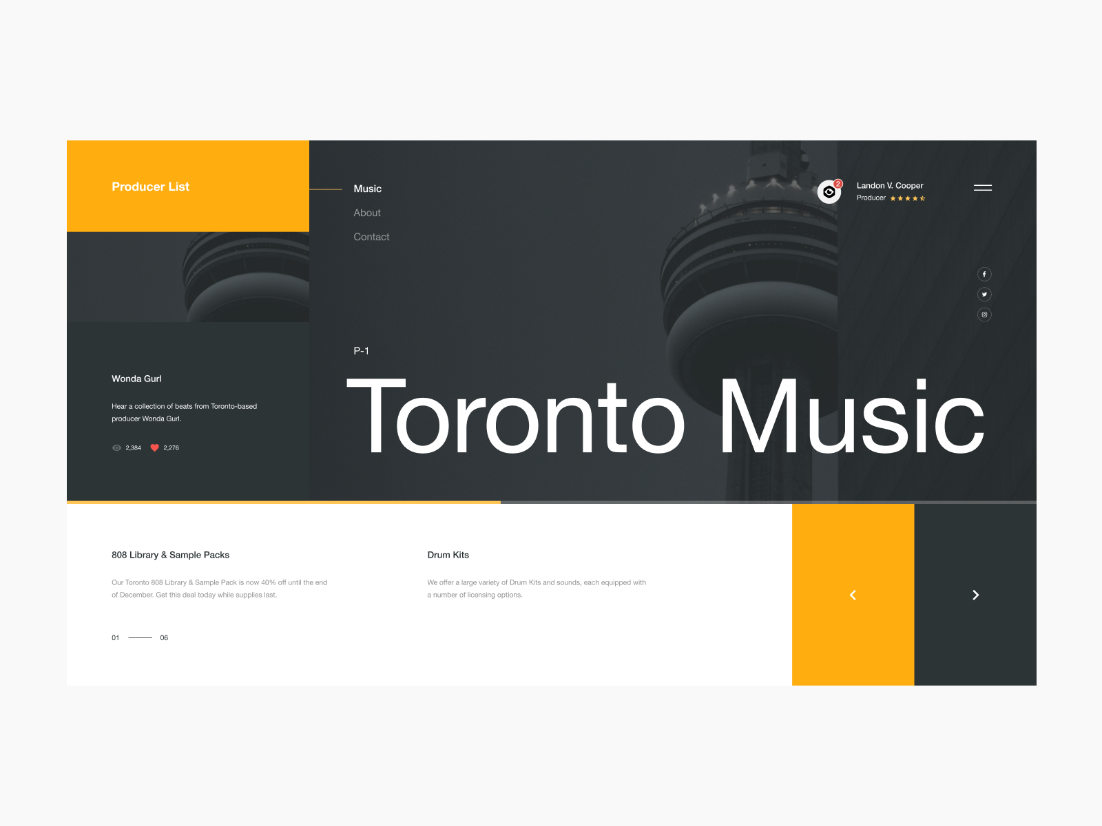 Producer List Website Pt. 2 by Landon Cooper on Dribbble