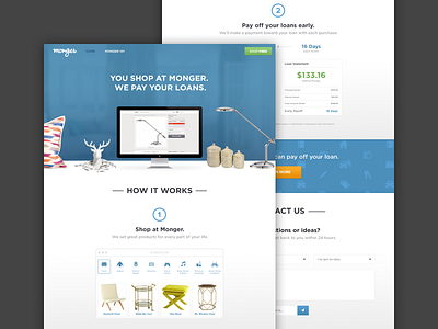 Monger.com Landing Page e commerce landing page web design