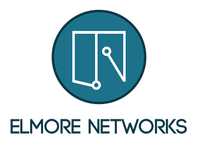 Elmore Networks brand and web design branding icon logo mark tech