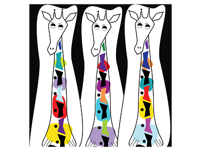 Mod Giraffe animal art art art print atomic art giraffe mid century modern mid mod