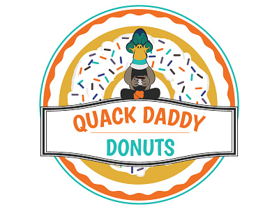 Quack Daddy Donuts badge donuts ducks illustration logo design logo refresh quack daddy vintage