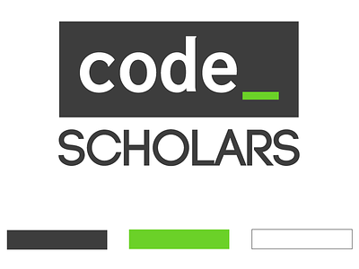 Code Scholars block color clean logo slate
