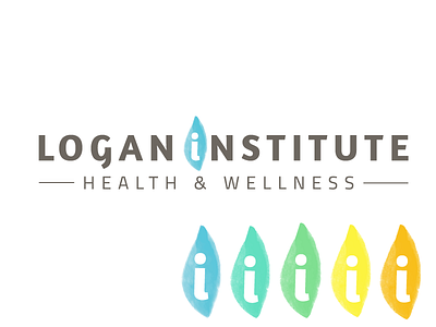 Logan Institute for Health & Wellness branding holistic health identity water color logo