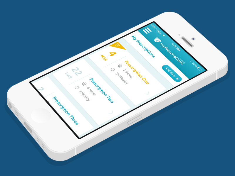 Prescription Reminder App app ui mobile reminder event medical healthcare