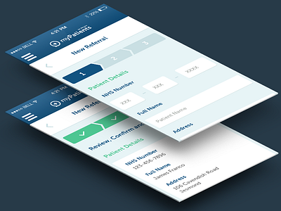 Nurses App Process android app checkout form ios mobile pagination process ui