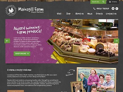 Farm Shop chalkboard ecommerce grunge homepage responsive texture ui ux web design