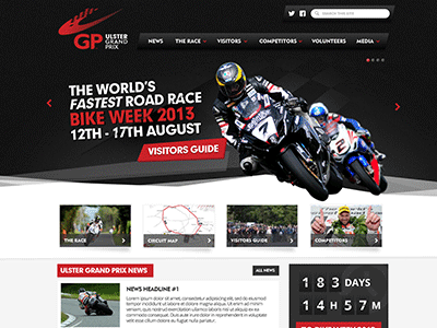 Ulster Grand Prix - WIP bike black counter footer gif motorbike red reel search web design website