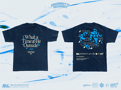 'What a Time to Be Outside' Boys Archive x MTC (T-Shirt) blue climate clothing design earth fashion brand graphic graphicdesign planet poster screenprint