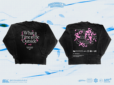 'What a Time to Be Outside' Boys Archive x MTC (Long Sleeve) brand design brutalism chromatic clothing design earth graphic graphic design grid logotype pink planet poster typogaphy