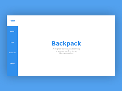Backpack Proposal lms proposal style style guide ui uiux user interface ux web design