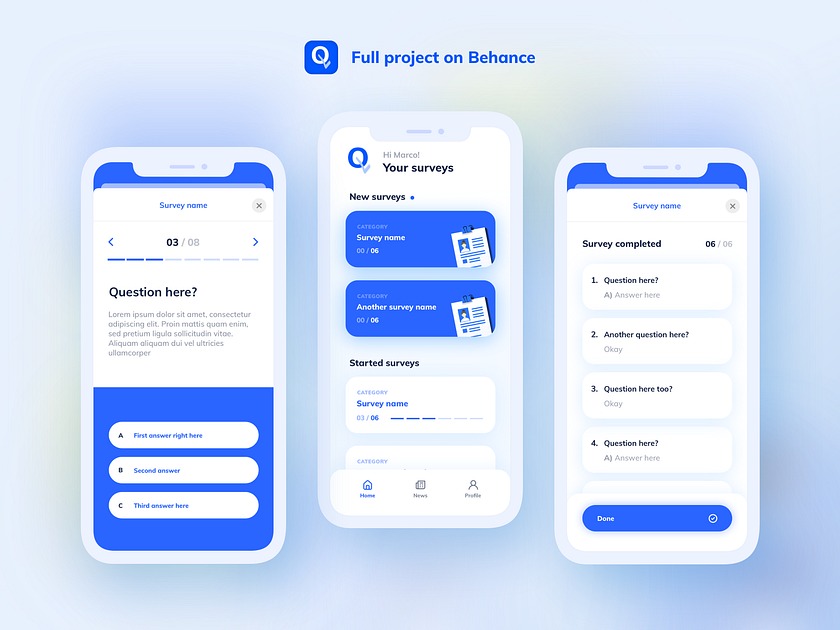 Medical Survey App by Gabriel Avram on Dribbble