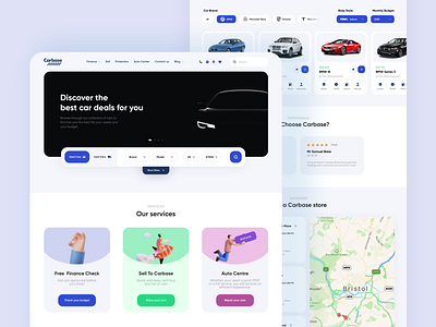 Carbase Redesign - Car shop cars design desktop illustrations interface modern popular popular shot rental rouded shop simple ui ux web website