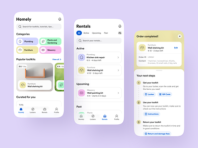 Designflows 2022 - Homely app app design bending spoons carpentry design designflows home homely house ios mobile pastel popular popular shot rental simble steps toolkit ui ux