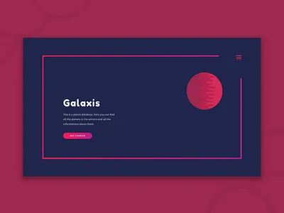 Galaxis Planet Database - Concept flat modern planets simple site ui ux website