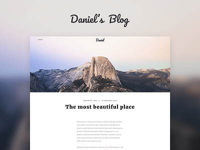 Daniel's Blog blog flat modern simple site travel web website