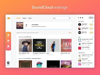 SoundCloud Redesign 2017 music redesign site soundcloud ui ux web website