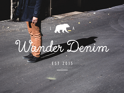 Wander Denim Final Logo branding logo mark texture typography