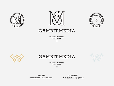 Gambit Media | Final Logo System badge branding emblem logo logo system minimal pattern typography