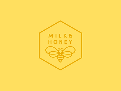 Milk and Honey branding flat icon logo