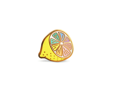 Creative Juice enamel pin illustration kemystry lapel pin lemon product rainbow