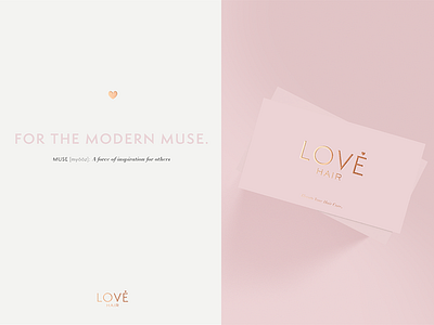 Love Hair Collateral beauty branding business cards ecommerce branding feminine branding foil stamp layout design stationary typography logo