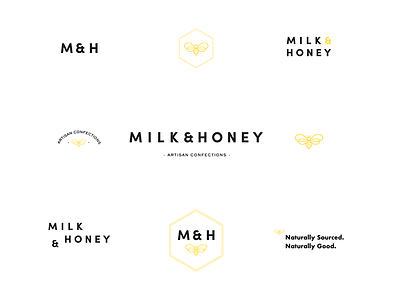 Milk + Honey Logo System branding food branding logo logo system restaurant branding secondary logos tagline