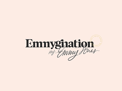Emmygination Logo blog branding disney hand lettered logo handlettering imagination lifestyle branding logo lockup magical minimal serif logo typography logo