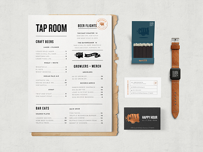 Reverie Brewing Menu Design beer branding brewery branding collateral design menu design mockup restaurant branding stationary design typography urban branding