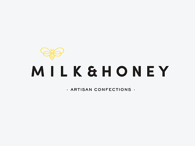 Milk & Honey Primary Logo bee icon logo logo lockup primary logo typography logo