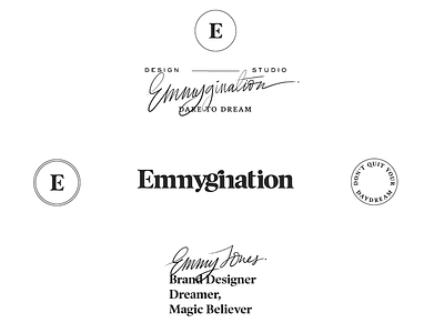 Emmygination Logo System blogger branding dream logo branding logo design logo system magic secondary logos serif font serif logo taglines