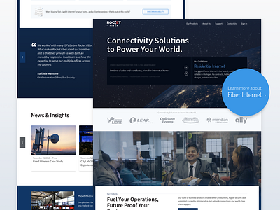 Rocket Fiber Homepage design home space web website
