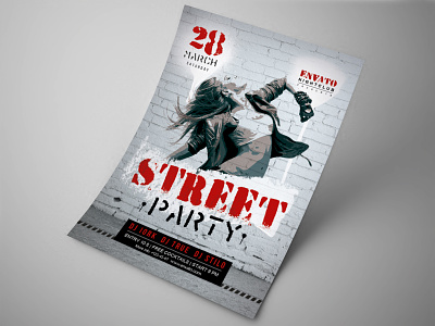 Street flyer art event guest party special guest stencil street street art street night street party street party flyer wall