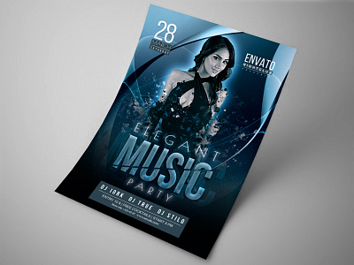 Elegant Music Party club dj elegant elegant party flyer flyer girl glow guest music party flyer show special guest