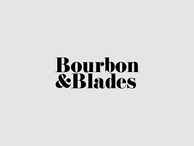 Bourbon And Blades Logo 2 barber blades bourbon branding layout logo