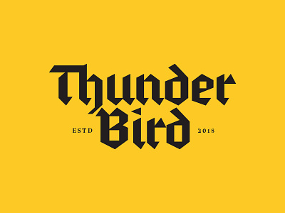 Thunder Bird bird blackletter branding logo thunder yellow