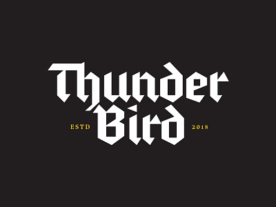 Thunder Bird Black black blackletter branding logo thunder thunderbird thunderbolt yellow