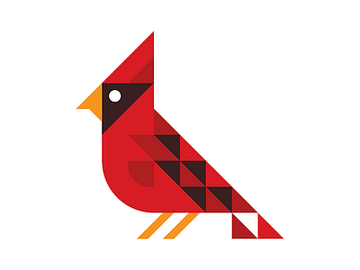 Cardinal bird cardinal geometric grid illustration logo vector