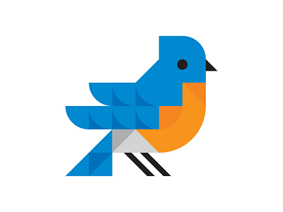 Blue Bird bird blue geometric grid illustration logo song vector