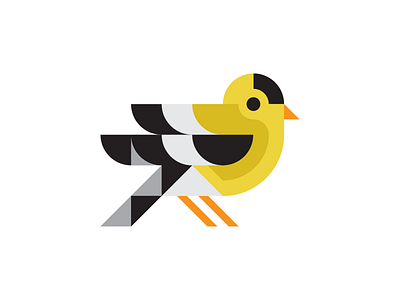 Goldfinch bird geometric goldfinch grid illustration logo song vector