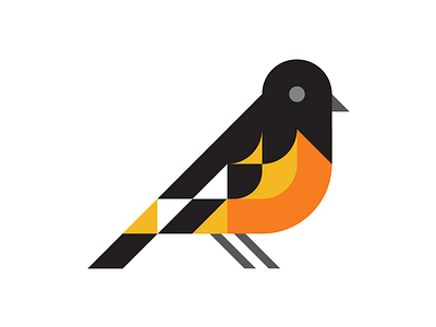 Oriole bird geometric grid illustration logo ohio oriole vector