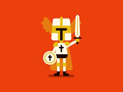 The Paladin armor character cross dd illustration knight medieval paladin shield sword