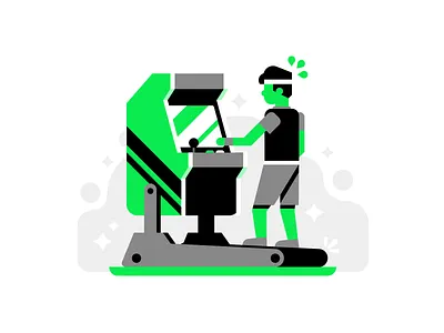 Exercise Your Skills app arcade game brand branding exercise geometric grid hard work hiwow icon identity illustration logo ohio person print treadmill typography vector video game