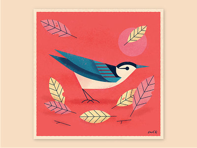 Nuthatch Under Harvest Moon