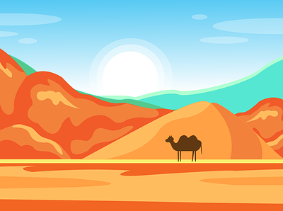 Desert landscape design illustration vector