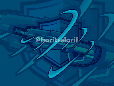 Guns logo vector illustration blue blue logo branding design esport esport logo graphic design gun icon illustration logo mascot no name no name logo pistol png shotgun shotgun vector ui vector