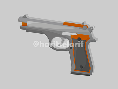 Gun Vector Illustration ammunition brand branding brown design elegant full color graphic design gun gun logo illustration logo pistol pistol logo png police riffle simple ui vector